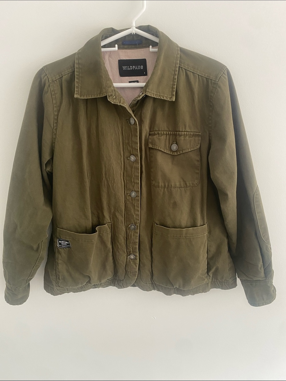 Wildfang The Essential Trucker Jacket in Olive Green Size S